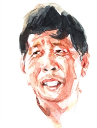 Chân dung nhà văn Nguyễn Huy Thiệp. MH: Hoàng Tường.